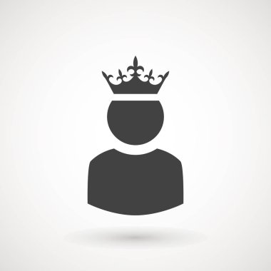 Kral Kullanıcı simgesi Logo tasarım öğesi. Admin simgesi. Yönetici. Taç kral imzala. Yöneticisi sembolü. Güç Kullanıcı simgesi. CEO.