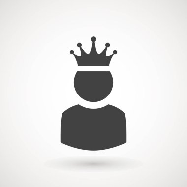 Kral Kullanıcı simgesi Logo tasarım öğesi. Admin simgesi. Yönetici. Taç kral imzala. Yöneticisi sembolü. Güç Kullanıcı simgesi. CEO.