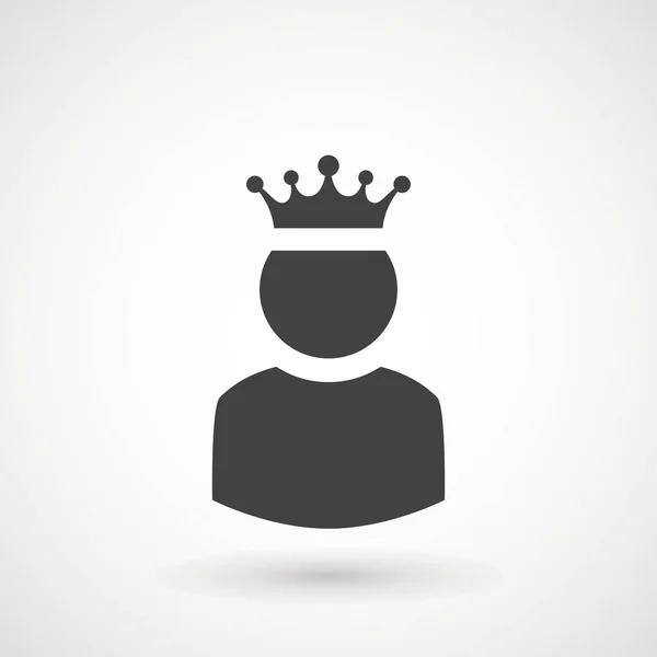 King User Icon Logo Design elementti. Ylläpitokuvake. Hallintovirkamies. Kruunattu kuningas merkki. Managerin symboli. Virrankäyttäjän kuvake. Ceo . — vektorikuva