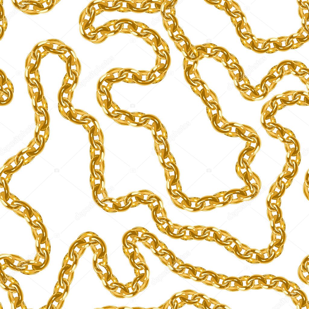 Baroque golden chain background.Seamless pattern. seamless pattern with chains. Vector patch for print, fabric, scarf