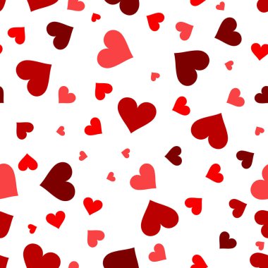 Kalpler. Kalp seamless modeli. Renkli kalpler. Hediye paketi için ambalaj tasarımı. Soyut geometrik modern arka plan. Vektör çizim. Art deco tarzında