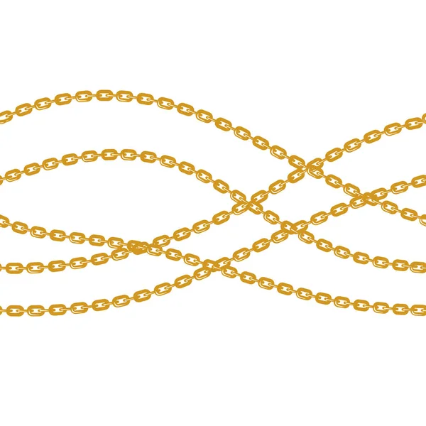 巴洛克式的金链背景。无缝模式。无缝模式与链。用于打印、织物、围巾的矢量贴片 — 图库矢量图片