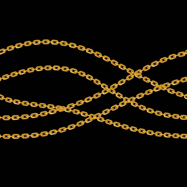 Barok Altın zincir arka plan. Seamless modeli. zincirleri ile Seamless modeli. Baskı, kumaş, eşarp için vektör yama — Stok Vektör