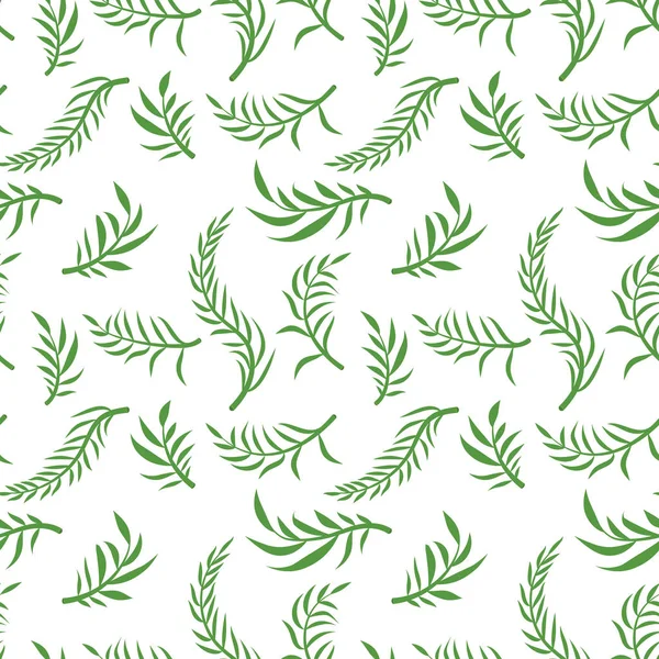 Vetor tropical verde deixa padrão sem costura fundo branco. Papel de parede exótico. Padrão sem costura floral - Vector . — Vetor de Stock