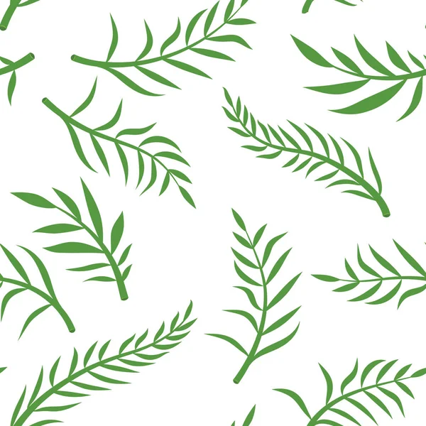 Vettore tropicale verde foglie modello senza soluzione di continuità sfondo bianco. Carta da parati esotica. Motivo floreale senza cuciture - Vettore . — Vettoriale Stock