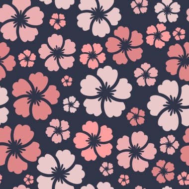 Tropikal ebegümeci Plumeria çiçek bitki egzotik vektör plaj duvar kağıdı Dikişsiz desen tekstil baskı. Hawaii tarzında renkli botanik illüstrasyon. Orman yaprakları.