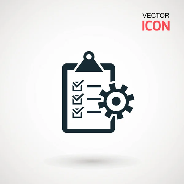 Icono de lista de verificación. Icono lineal de declaraciones. Ilustración plana del portapapeles con lista de verificación . — Vector de stock