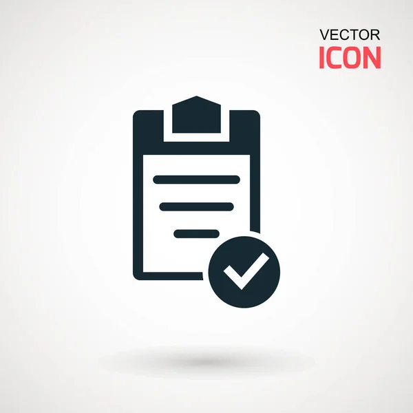 Icono de lista de verificación. Icono lineal de declaraciones. Ilustración plana del portapapeles con lista de verificación . — Vector de stock