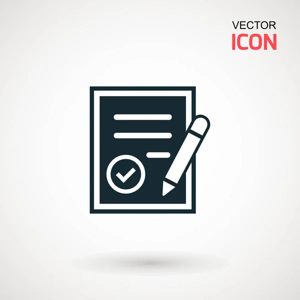 Icono de lista de verificación. Icono lineal de declaraciones. Ilustración plana del portapapeles con lista de verificación . — Vector de stock