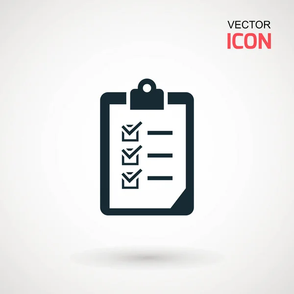 Ikona kontrolního seznamu. Lineární ikona deklarace. Plochá ilustrace schránky s kontrolním seznamem. — Stockový vektor