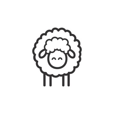 Koyun simgesi. Hayvan kafası. Siluet simgesi koyun. Çiftlik tabelası. Web sitesi tasarımı, logosu, uygulaması, Ui için grafik sembolü. Ewes.