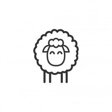 Koyun simgesi. Hayvan kafası. Siluet simgesi koyun. Çiftlik tabelası. Web sitesi tasarımı, logosu, uygulaması, Ui için grafik sembolü. Ewes.