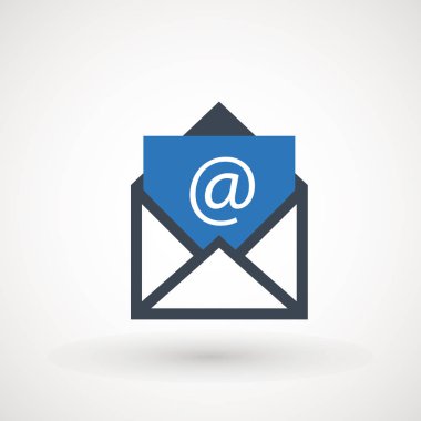 E- posta simgesi. Zarf Posta Servisi. Kişilerin iletileri izole edilmiş mektup gönderir.