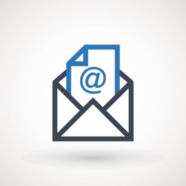 E- posta simgesi. Zarf Posta Servisi. Kişilerin iletileri izole edilmiş mektup gönderir.