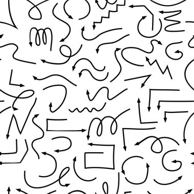 Ok deseni. Oklarla etnik dikişsiz desen. Kabile el çizilmiş arka plan. Kağıt, duvar kağıdı, kumaş ambalaj için tasarım. Vektör çizimi