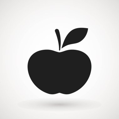 Elma meyve simgesi. Organik beslenme sağlıklı gıda. El çizim illüstrasyon. Beyaz arka planda Yalıtılmış Apple. - Vektör.