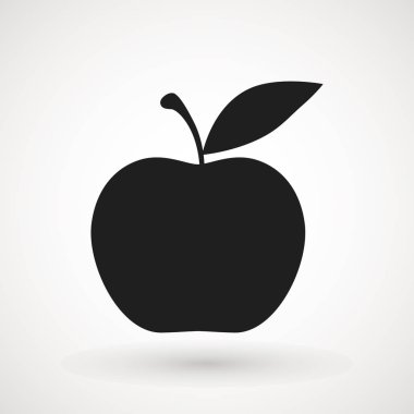 Elma meyve simgesi. Organik beslenme sağlıklı gıda. El çizim illüstrasyon. Beyaz arka planda Yalıtılmış Apple. - Vektör.
