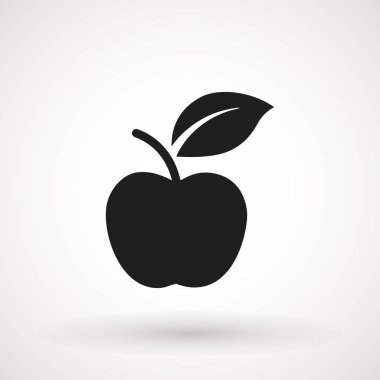 Elma meyve simgesi. Organik beslenme sağlıklı gıda. El çizim illüstrasyon. Beyaz arka planda Yalıtılmış Apple. - Vektör.