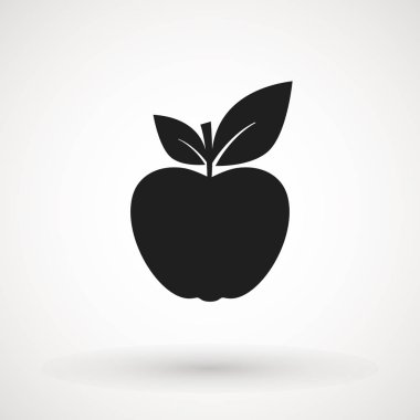 Elma meyve simgesi. Organik beslenme sağlıklı gıda. El çizim illüstrasyon. Beyaz arka planda Yalıtılmış Apple. - Vektör.