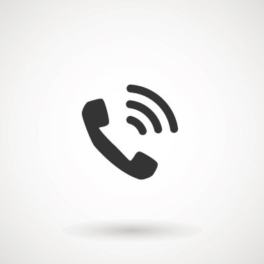 Telefon ve arama simgesi trendy düz tarzı izole. Dalgalar ile yakışıklı simgesi. Tasarım, logo, Ui için telefon sembolü. Vektör illüstrasyon, Eps10.