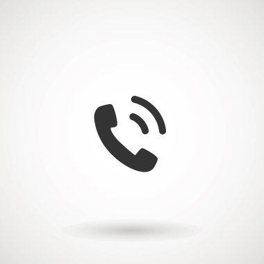 Telefon ve arama simgesi trendy düz tarzı izole. Dalgalar ile yakışıklı simgesi. Tasarım, logo, Ui için telefon sembolü. Vektör illüstrasyon, Eps10.