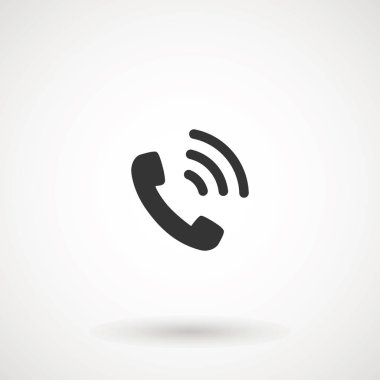 Telefon ve arama simgesi trendy düz tarzı izole. Dalgalar ile yakışıklı simgesi. Tasarım, logo, Ui için telefon sembolü. Vektör illüstrasyon, Eps10.