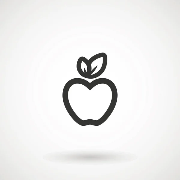 ไอคอนเส้นผลไม้แอปเปิ้ล โภชนาการอินทรีย์ อาหารเพื่อสุขภาพ ภาพวาดด้วยมือ แอปเปิ้ลถูกแยกไว้บนพื้นหลังสีขาว - เวกเตอร์ . — ภาพเวกเตอร์สต็อก