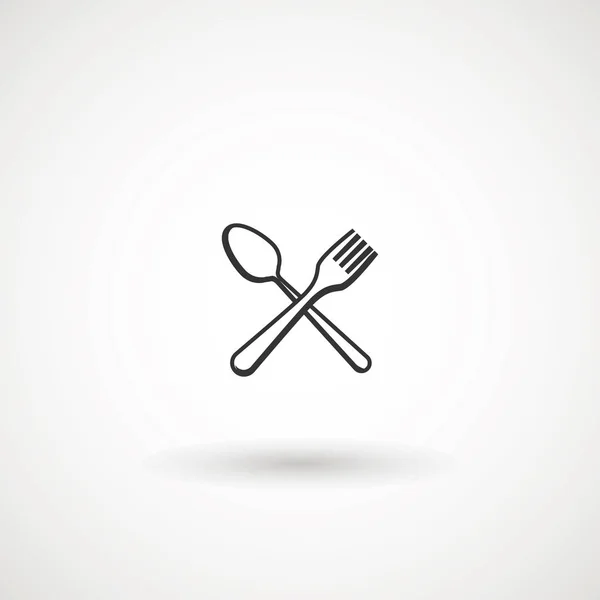 Spoon Fork Icon. Restaurant, Canteen, Cutlery or Foodcourt Illustrationt As A Simple Vector Sign Trendy Symbol for Design and Websites, Presentation or Mobile Application. - Vector. — Stock Vector