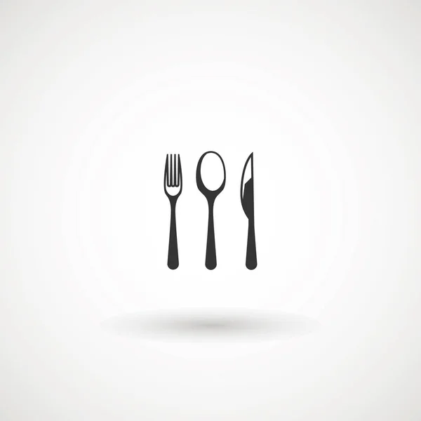 Cuchillo, tenedor y cuchara sobre fondo blanco. Ilustración vectorial - Vector — Vector de stock