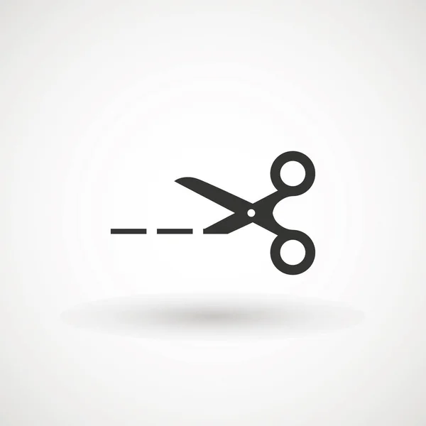 Makasla kesme hatları simgesi. Kesme Makası simgesi. Vektör çizim. Beyaz arka plan üzerinde izole. Web tasarım öğesi.