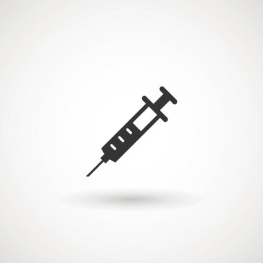 Şırınga Enjeksiyon Simgesi. Plastik tıbbi şırınga iğnesi