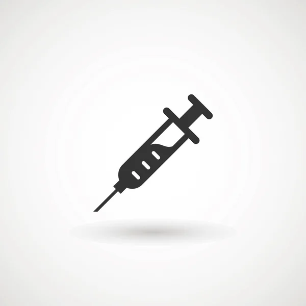 Syringe Injection Icon. Plastic medical syringe needle — Stock Vector