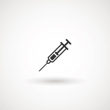 Şırınga Enjeksiyon Simgesi. Plastik tıbbi şırınga iğnesi