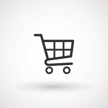 Alışveriş Arabası Simgesi, düz tasarım en iyi vektör simgesi.