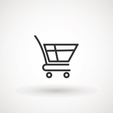Alışveriş Arabası Simgesi, düz tasarım en iyi vektör simgesi.