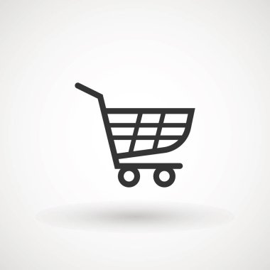 Alışveriş Arabası Simgesi, düz tasarım en iyi vektör simgesi.