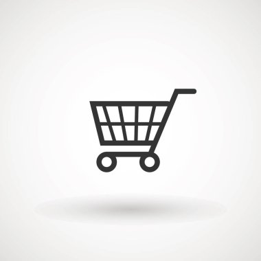 Alışveriş Arabası Simgesi, düz tasarım en iyi vektör simgesi.