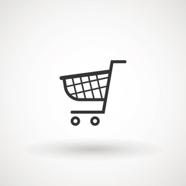 Alışveriş Arabası Simgesi, düz tasarım en iyi vektör simgesi.