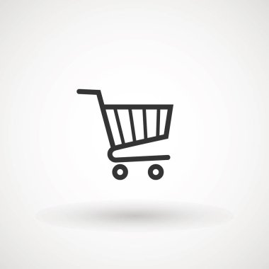 Alışveriş Arabası Simgesi, düz tasarım en iyi vektör simgesi.