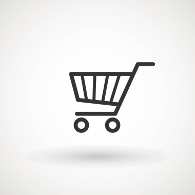 Alışveriş Arabası Simgesi, düz tasarım en iyi vektör simgesi.