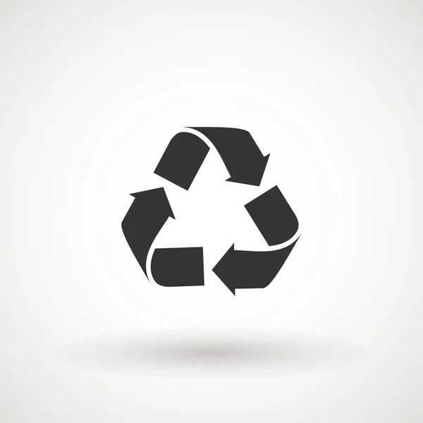Reciclar o ícone do símbolo de setas. Emblema reciclável. Sinal de reciclagem. Projeto liso preto. Ilustração vetorial . — Vetor de Stock