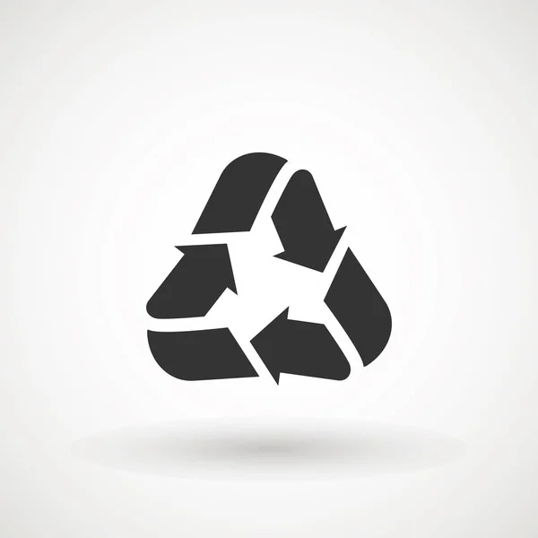 Reciclar o ícone do símbolo de setas. Emblema reciclável. Sinal de reciclagem. Projeto liso preto. Ilustração vetorial . — Vetor de Stock