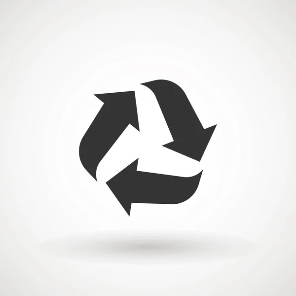 Recycler les flèches icône symbole. Badge recyclable. Panneau de recyclage. Design plat noir. Illustration vectorielle . — Image vectorielle