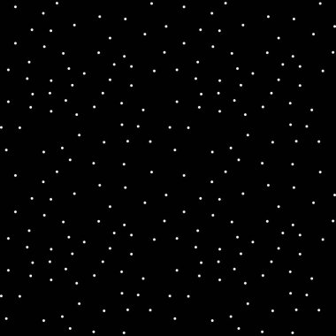 polka nokta dikişsiz vektör desen siyah arka plan. Beyaz ve siyah polka arka plan nokta. Kaotik unsurlar. Soyut geometrik şekil dokusu. Duvar kağıdı, sarma, tekstil için tasarım şablonu. Vektör