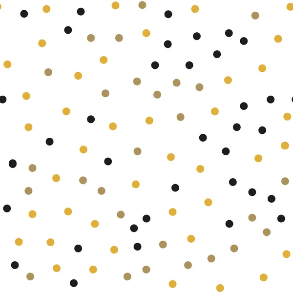 polka nokta dikişsiz vektör desen siyah arka plan. Beyaz ve siyah polka arka plan nokta. Kaotik unsurlar. Soyut geometrik şekil dokusu. Duvar kağıdı, sarma, tekstil için tasarım şablonu. Vektör I