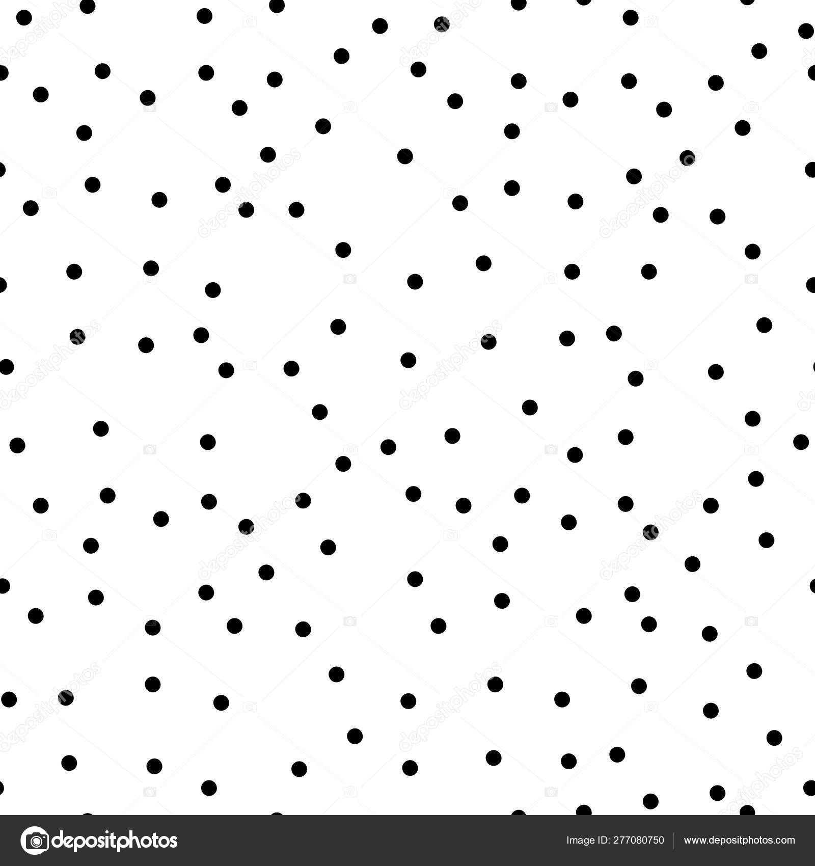 Polka dot seamless vector pattern black background. White and black ...