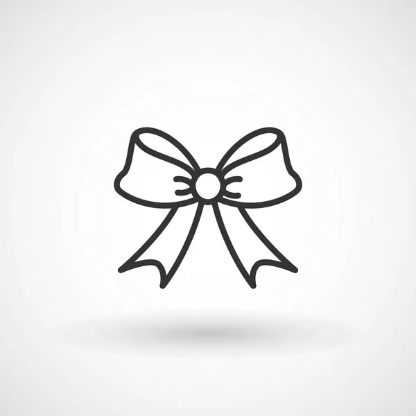 Ribbon Bow Vector Icon. Silueta de arco de regalo negro. Plantilla de diseño para sorpresa, evento de celebración, regalos, cumpleaños, Navidad — Vector de stock