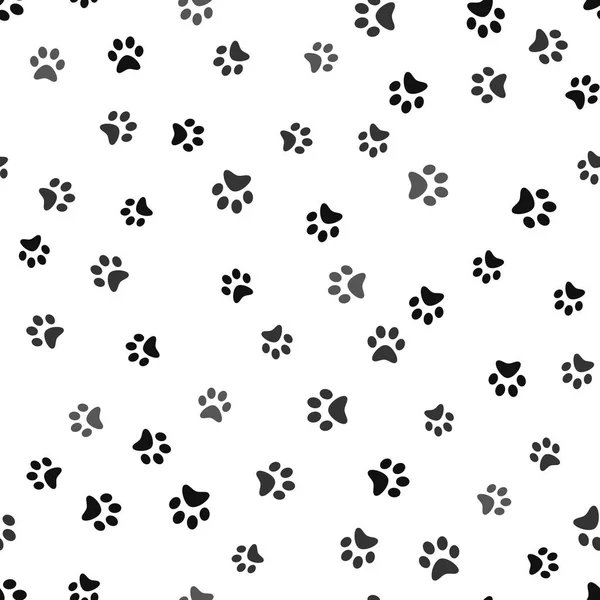 Dog Paw print seamless. Traces of Cat Textile Pattern. Cat footprint seamless pattern. Vector seamless. — Stock Vector