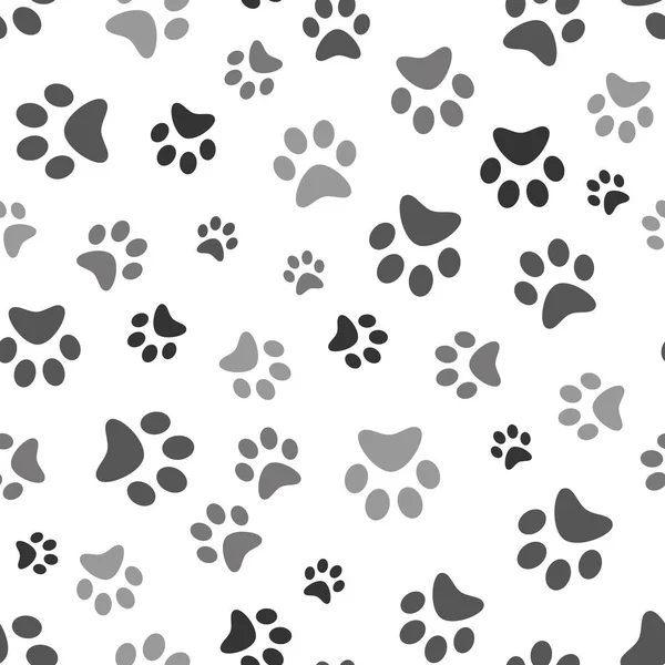 Σκύλος πόδι εκτύπωση χωρίς ραφές. Ίχνη από μοτίβο κλωστοϋφαντουργίας γάτας. Το αποτύπωμα της γάτας είναι ομαλό. Διάνυσμα χωρίς ραφές. — Διανυσματικό Αρχείο