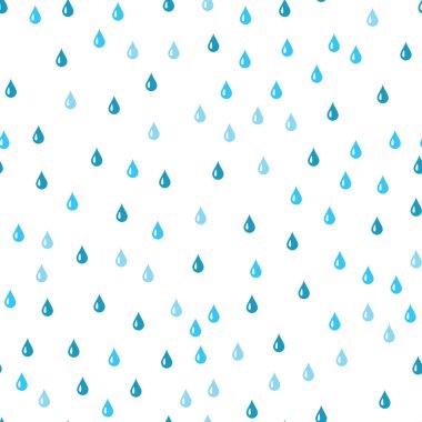 Mavi su damla Dikişsiz desen. Vektörel arka plan. Dikişsiz yağmur damla desen arka plan.
